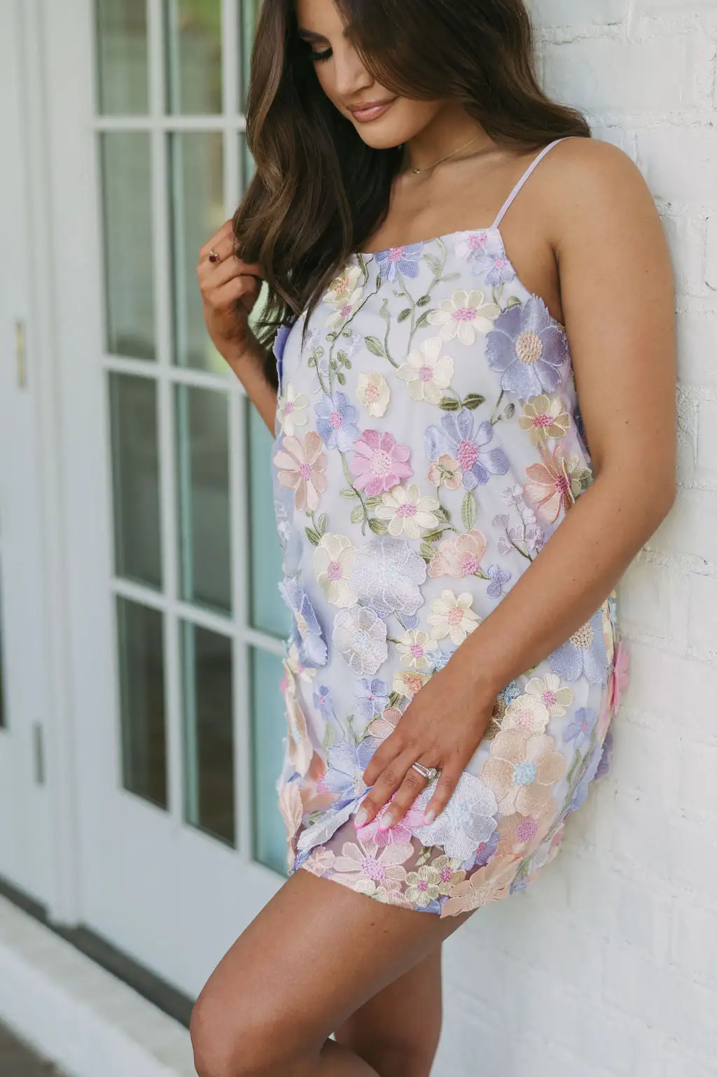 Mable Floral Applique Dress- Lilac Mix 6 Mable Floral Applique Dress- Lilac Mix - Image 4