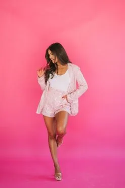 Eva Sequin Blazer-Pink -thesethreeboutique Sales Shop DSC 8337 6649ea7e ee58 483f 970d 8ce760ccabf1