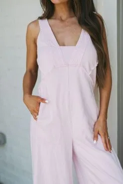 Cotton Wide Leg Jumpsuit-Pink -thesethreeboutique Sales Shop DSC 8350 7dba37f2 00a3 4f75 b6ca 34e88e8e7b10