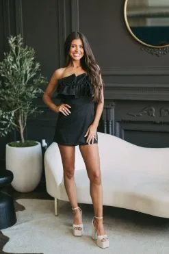 Ruffled Overlay Romper- Black -thesethreeboutique Sales Shop DSC 8365 e2534bb1 1118 4380 8e75 1e6aad997f49