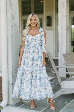 Floral Shoulder Tie Maxi Dress -thesethreeboutique Sales Shop DSC 8371 d98ab50f a56e 4d26 bfc7 f16f0771f816