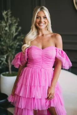 Taylor Mesh Dress-Pink -thesethreeboutique Sales Shop DSC 8397 14e96619 908a 4492 92a7 1c7177f66285