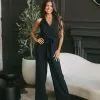 Collared Wide Leg Jumpsuit- Black -thesethreeboutique Sales Shop DSC 8440 e11e927f 1d64 49c0 8070 465bafb4c8b0
