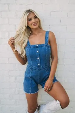 Cameron Romper- Blue Denim