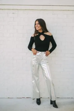 Houston Metallic Pants-Silver -thesethreeboutique Sales Shop DSC 8466 791aa45b 25c9 4092 aae9 73f76050f6b3