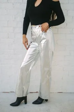 Houston Metallic Pants-Silver -thesethreeboutique Sales Shop DSC 8470 f9cbb0a5 633f 412c 90fe 4e567c7cef76