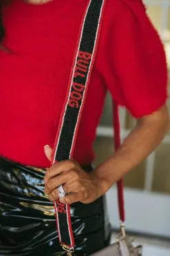 Bull Dog Beaded Crossbody Strap