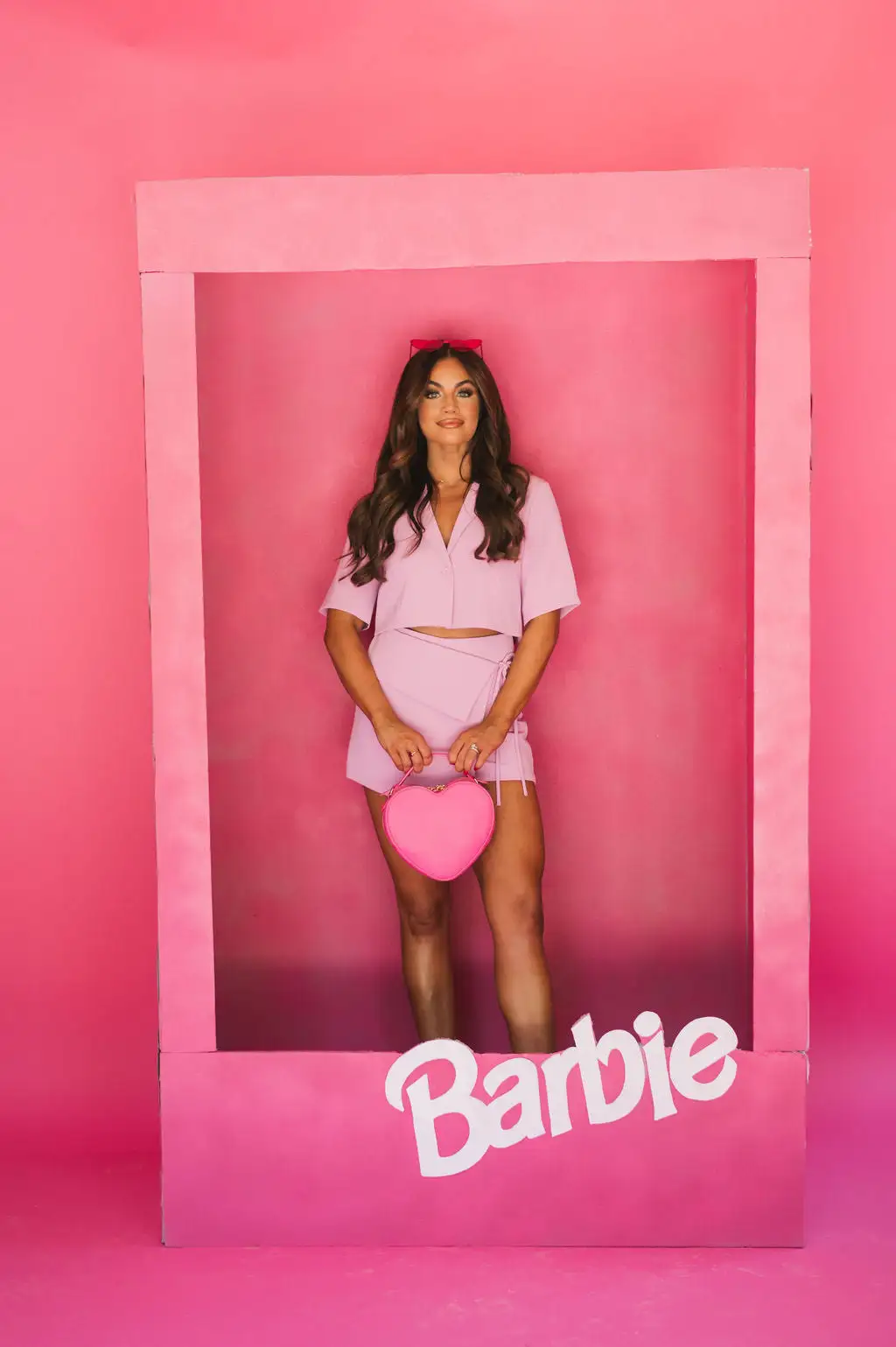 Short Sleeve Cropped Blazer-Light Lavender 9 Short Sleeve Cropped Blazer-Light Lavender - Image 7