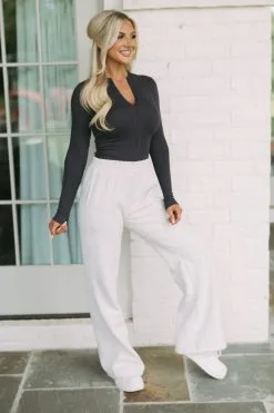 Quarter Zip Ribbed Top-Charcoal -thesethreeboutique Sales Shop DSC 8728 7ba134e3 81f7 4ca2 bd8e 10c2d0702445