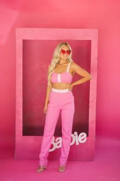 Blaire Two-Toned Pants Set- Pink