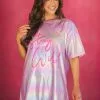 "Stay Wild" Hologram Tunic-Lavender