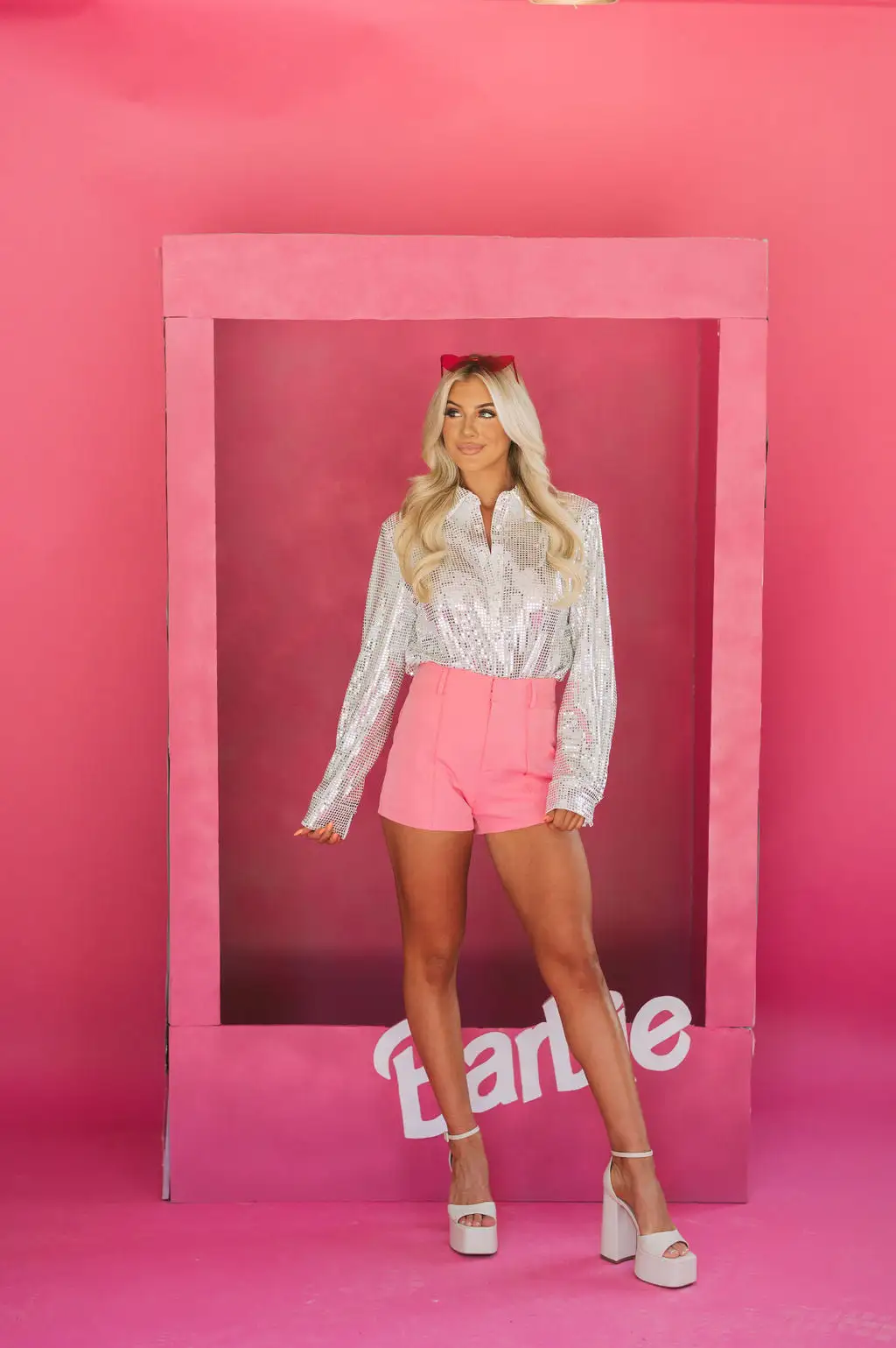 Bella High Rise Shorts- Pink 7 Bella High Rise Shorts- Pink - Image 5