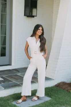 Collared Belted Jumpsuit-Oatmeal -thesethreeboutique Sales Shop DSC 9285 34f7d43c 3c8c 46f5 9221 f26c04ad1d11