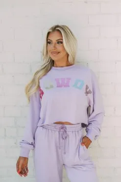 Rhinestone Howdy Top-Lavender