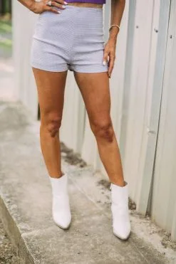 Audrey Rhinestone Shorts-Lavender