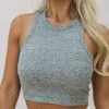 Raine High Neck Tank- Heather Grey