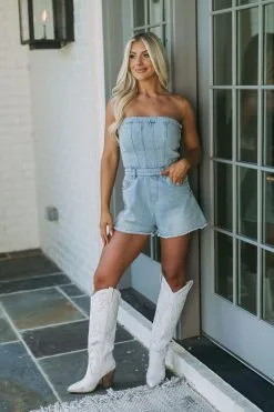 Veronica Denim Corset Romper