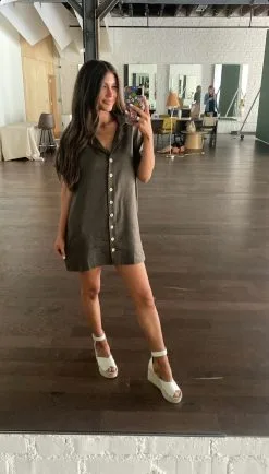 Beale Button Shirt Dress -thesethreeboutique Sales Shop IMG 0007