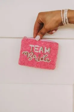 Team Bride Pink Coin Pouch