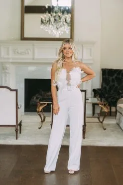 Belted Feather Accented Jumpsuit 15 Belted Feather Accented Jumpsuit -thesethreeboutique Sales Shop image 771403bb fb29 4a86 b168 54f25a2042fc