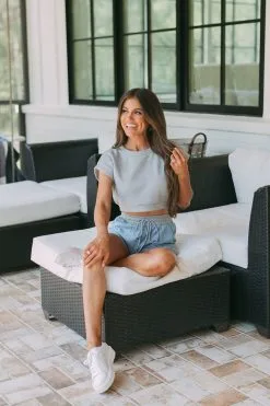 Mara Shorts Set- Grey/Denim -thesethreeboutique Sales Shop image 933bf789 5f32 4b89 8aec 90c0f1b30d3a