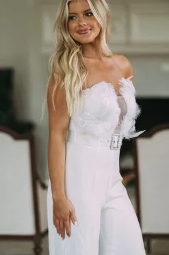 Belted Feather Accented Jumpsuit 17 Belted Feather Accented Jumpsuit -thesethreeboutique Sales Shop image acf7dcc0 2dc8 42e9 b2fd 3785dd00ffc6