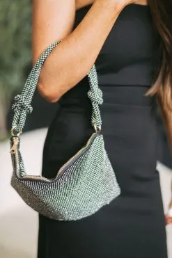 Elegant Rhinestone Purse-Black